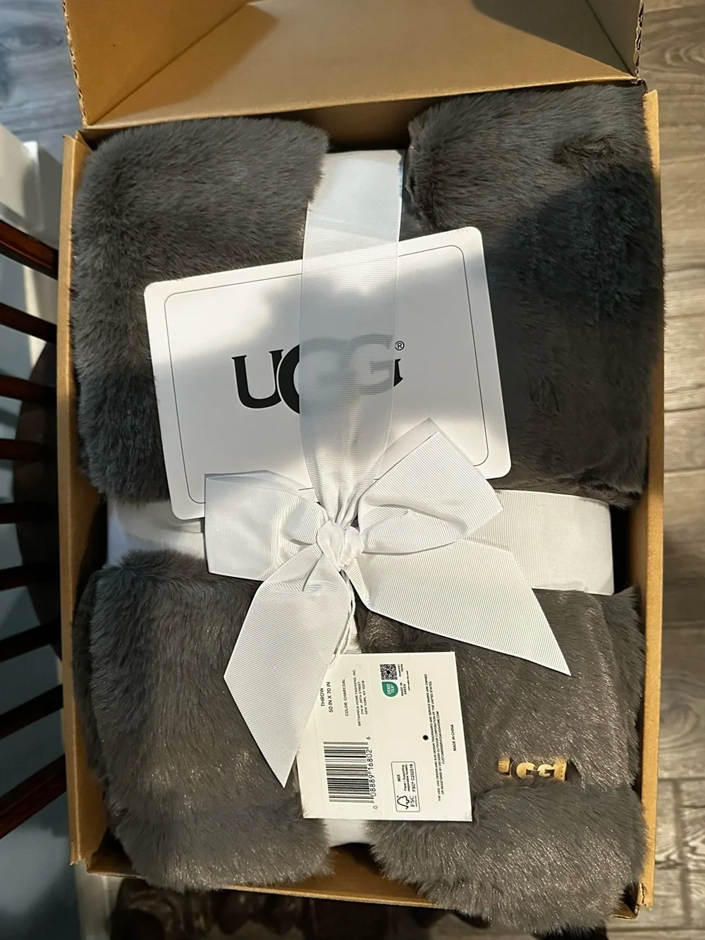 UGG Throw Charcoal Blanket (50”X70”)